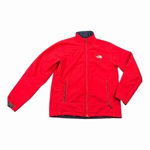 The North Face Softshell Jacket Men’s Large Red Full Zip Fleece Lined Outdoor